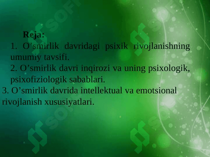 OʼSMIRLIK DAVRIDA PSIXIK RIVOJLANISH XUSUSIYATLARI 2