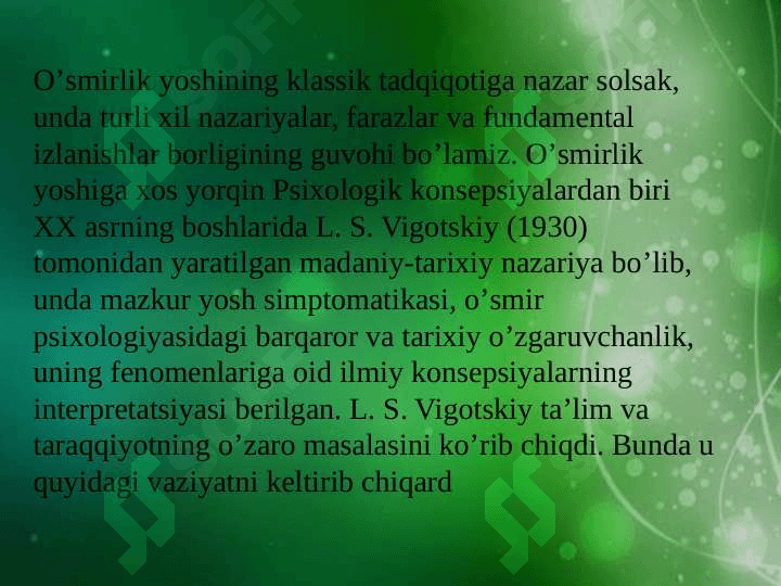 OʼSMIRLIK DAVRIDA PSIXIK RIVOJLANISH XUSUSIYATLARI 3