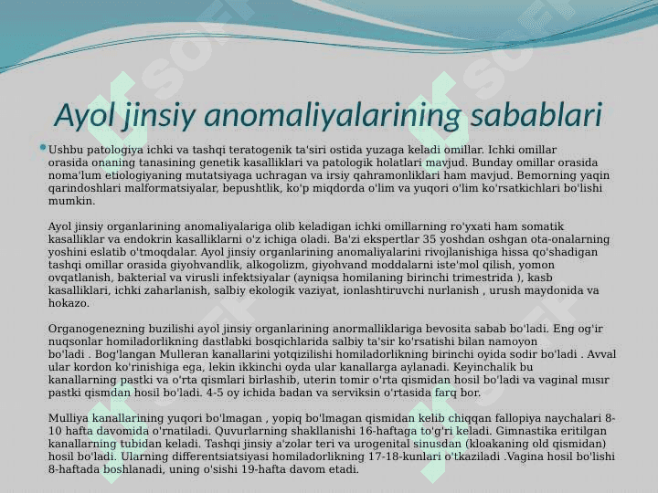 Jinsiy  azolarning taraqqiyoti  anatomiyasi 6