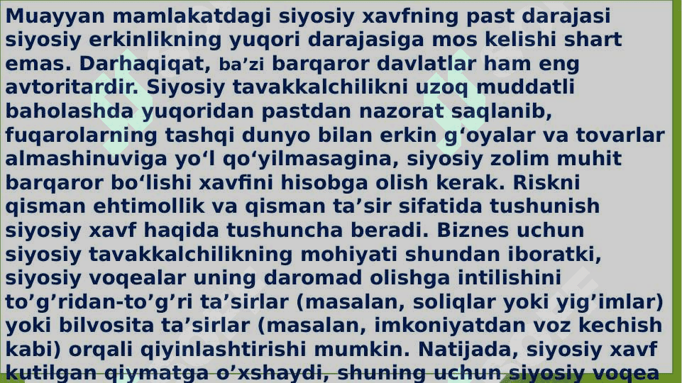 Siyosiy risk darajasi 4