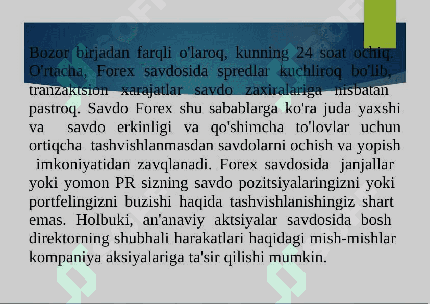 Forex afzalliklari va kamchiliklari 6