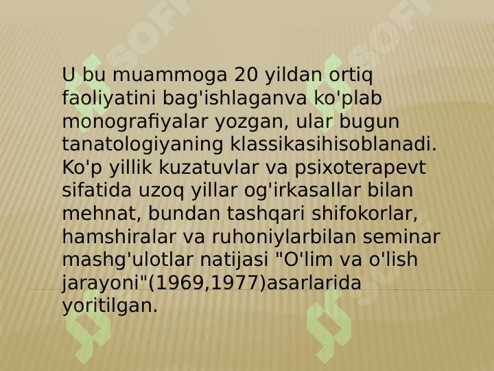 Bemorlarning ruhiy holati.Og'ir va o'layotgan bemorlar bilan muloqotning o'ziga xosligi. 7