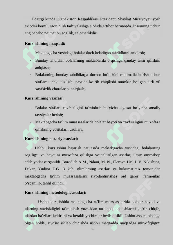 MAKTABGACHA TA’LIM MUASSASALARIDA BOLALAR HAYOTI VA XAVFSIZLIGINI MUXOFAZA QILISH 4