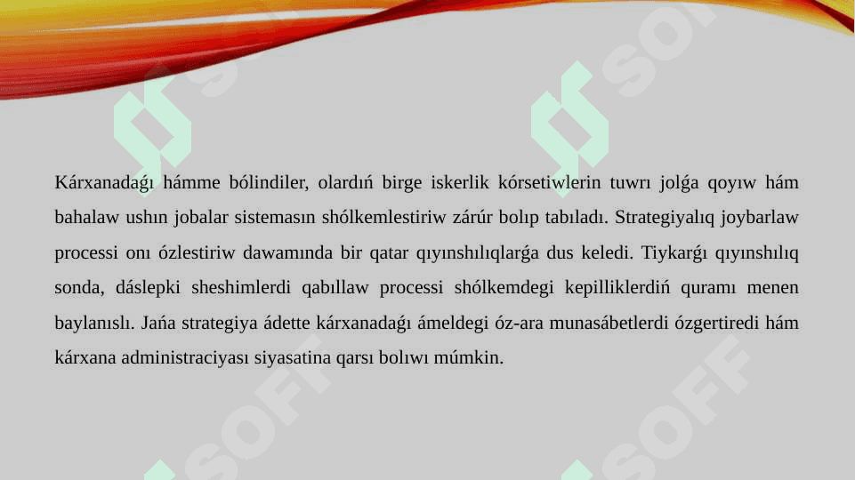 Energetika tarawı kárxanalarında strategiyalıq jobalastırıw 4