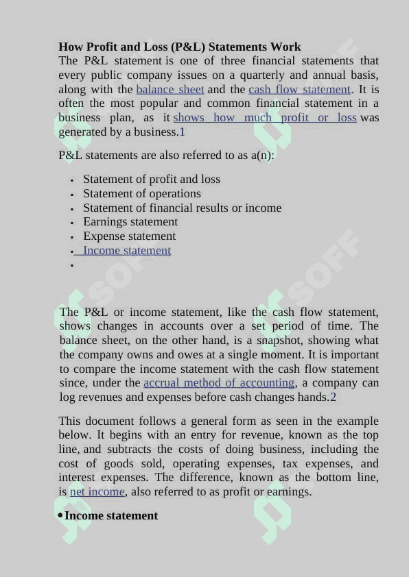 •	Profit and Loss 2
