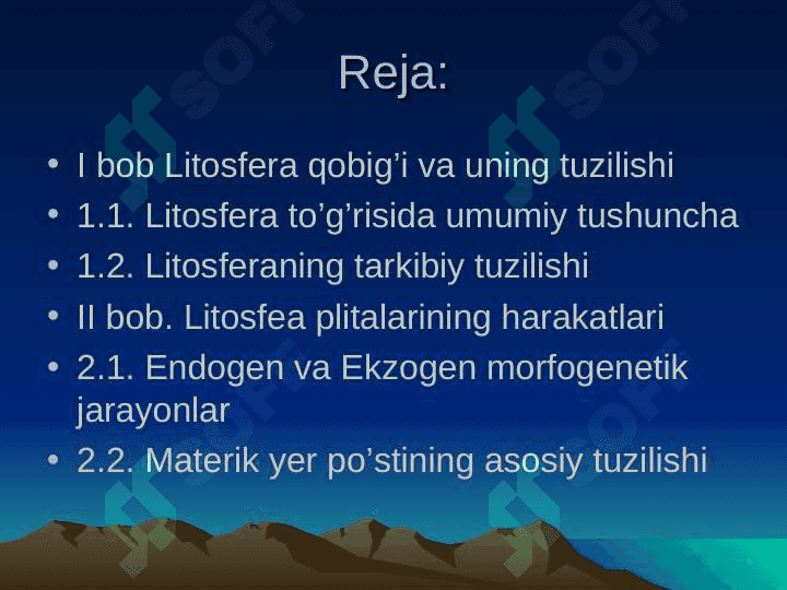 Litosfera plitalari 2