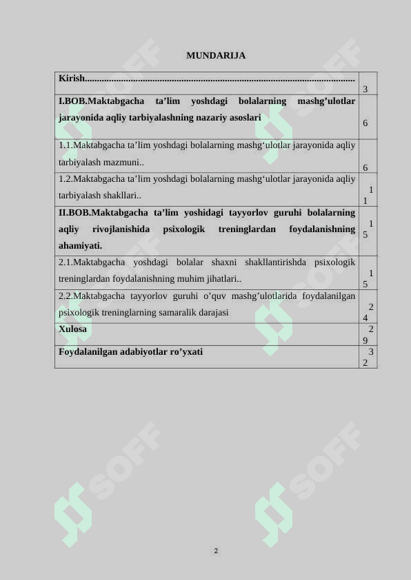 MAKTABGACHA TA’LIM MUASSASALARIDA TAYYORLOV GURUHI BOLALARNING AQLIY RIVOJLANISHIDA PSIXOLOGIK TRENINGLARDAN FOYDALANISH 2