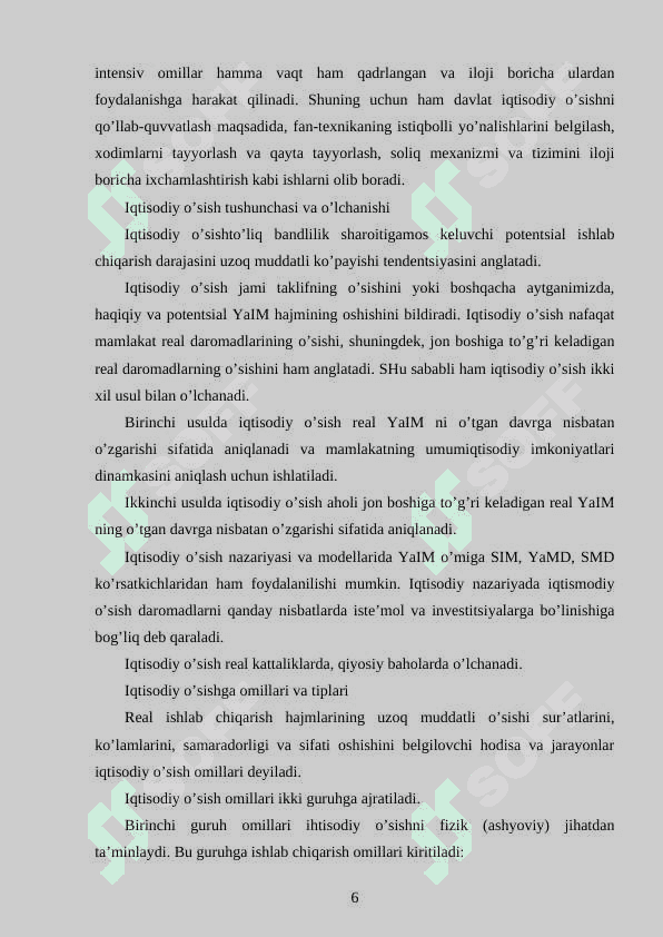 IQTISODIY RIVOJLANISH TO'G'RISIDAGI ASOSIY NAZARIYALAR 6