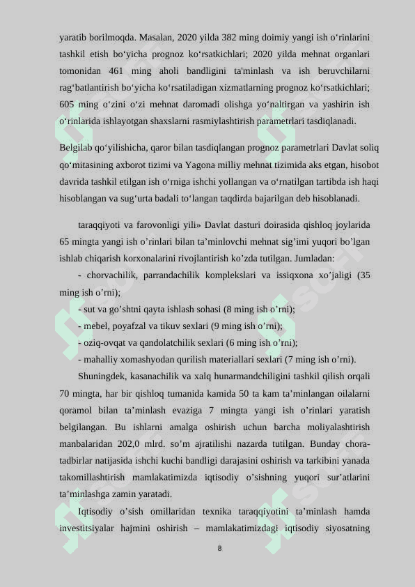 IQTISODIYOTDAGI TARKIBIY O`ZGARISHLAR VA  UNING IQTISODIY MUVOZANATGA TA`SIRI 8
