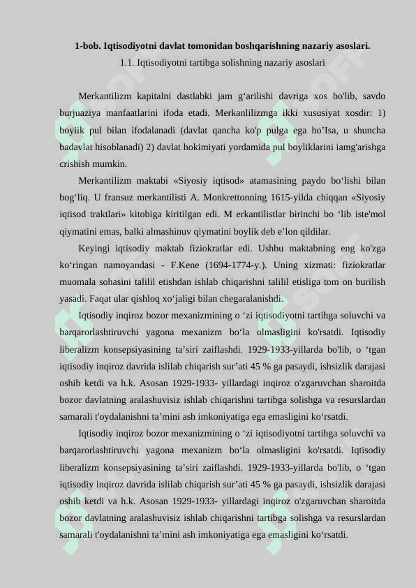 IQTISODIYOTNI DAVLAT TOMONIDAN TARTIBGA SOLISHNING MOHIYATI VA ZARURLIGI 5