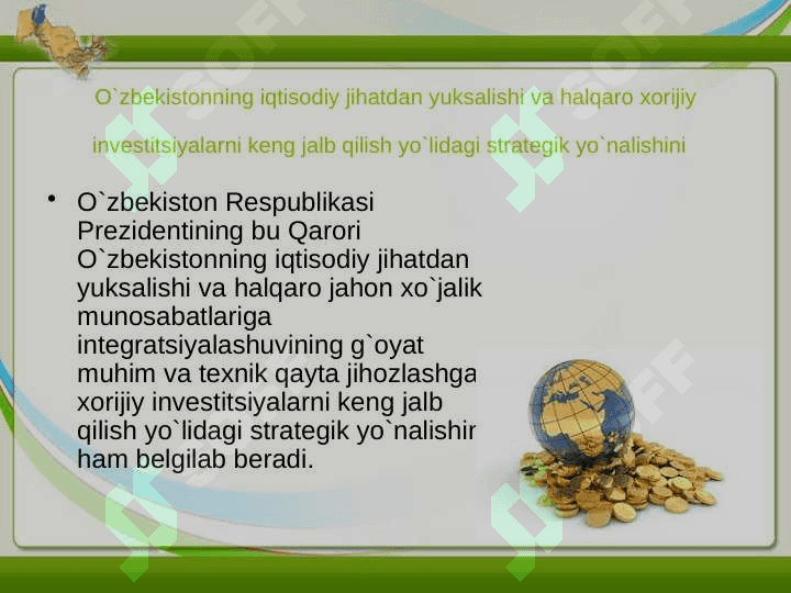 Investitsiyalar va ularning darajasini belgilovchi omilllar 3