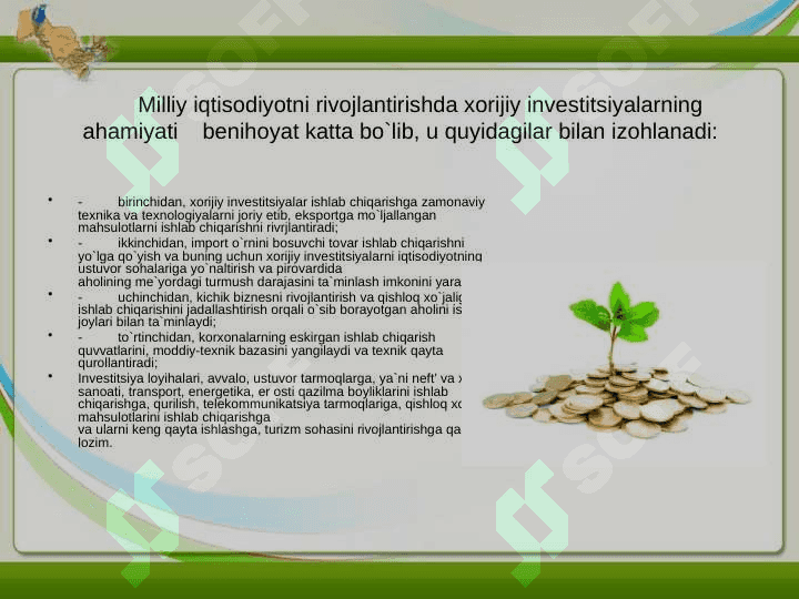 Investitsiyalar va ularning darajasini belgilovchi omilllar 4