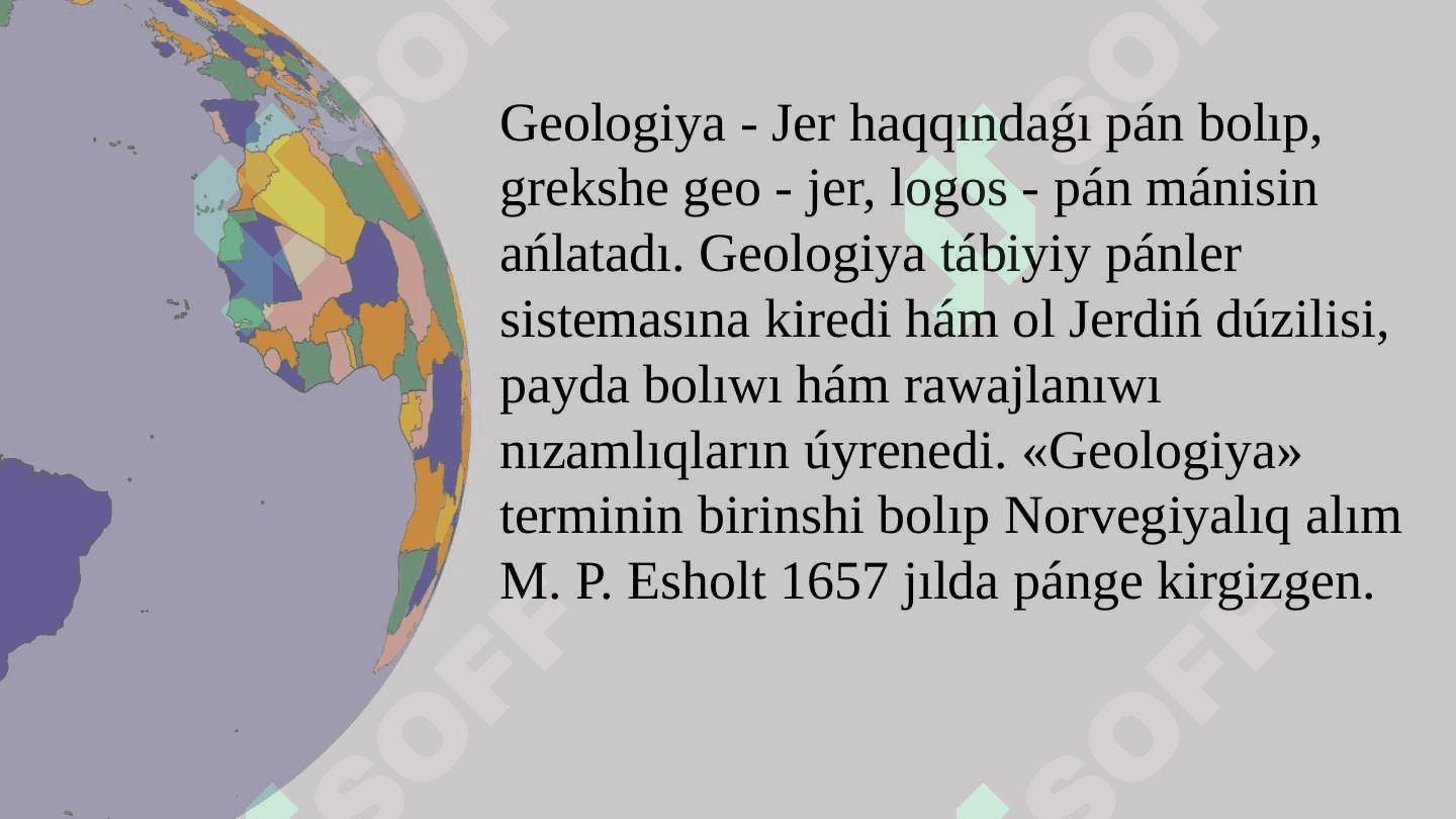 Geologiya páni haqqında ulıwma túsinik 2