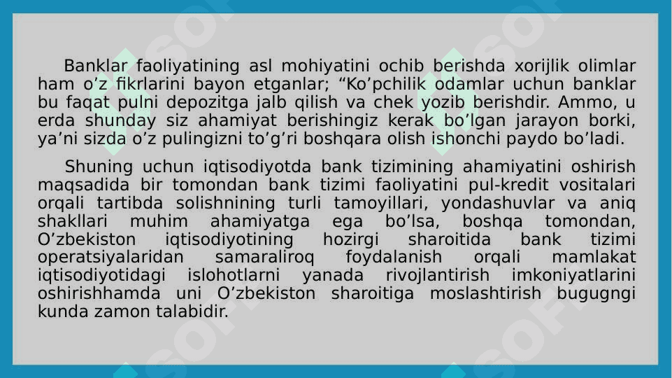 Bank ishi fanining predmeti va vazifalari. O’zbekiston Respublikasi bank tizimi va boshqa kredit muassasalari 7