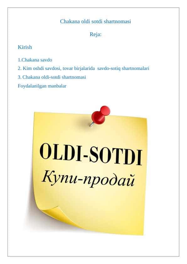 Chakana oldi sotdi shartnomasi 24