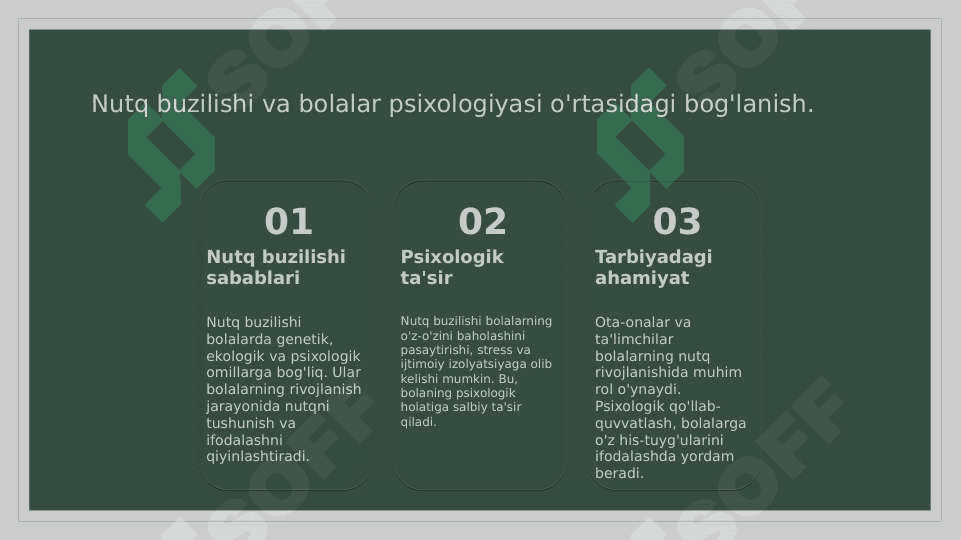 Nutq buzilishi bólgan bolalarda nutqni shakllantirish bóyicha  ishlari psixologiyasi haqida ota-onalarga tavsiyalar 4