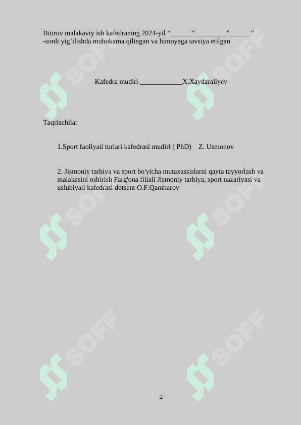 Yuqori sinf o'quvchilarining jismoniy tarbiya tayyorgarligi va jismoniy rivojlanganligi bitiruv malakaviy ish BMI 2