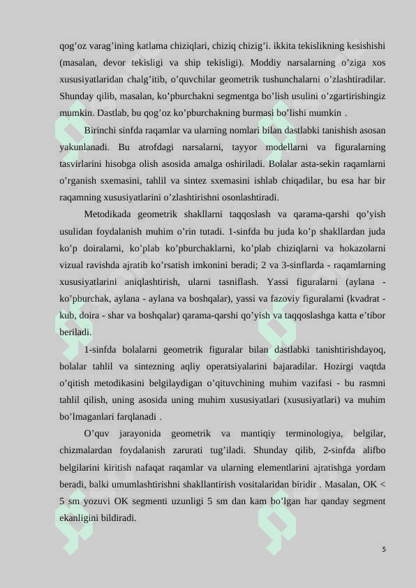Ko'pyoqliklarni o'rgatish metodikasi 5