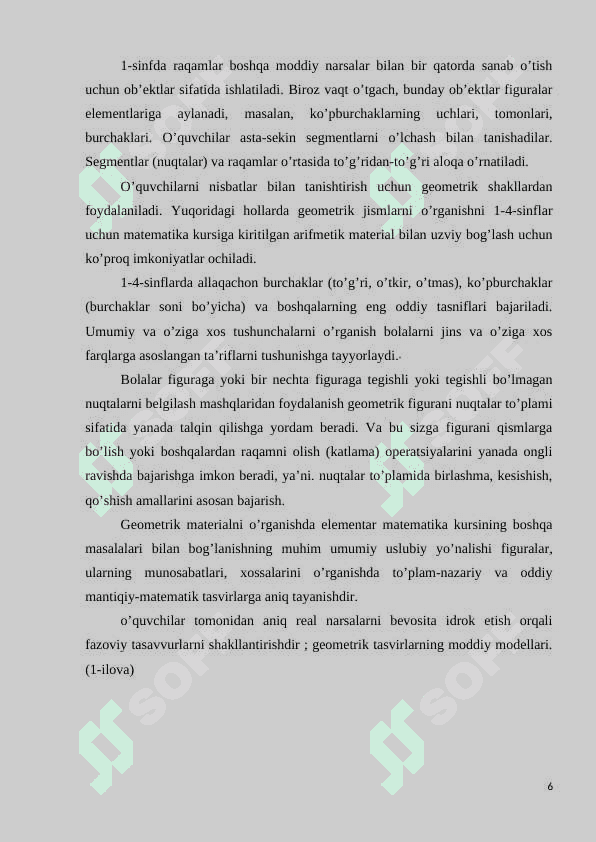 Ko'pyoqliklarni o'rgatish metodikasi 6