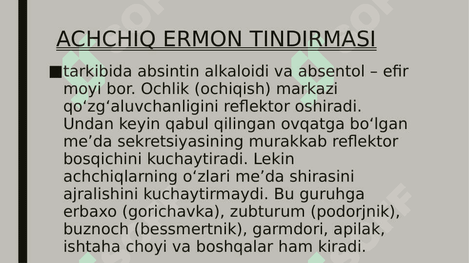 Me’da va ichak tizimiga ta’sir etuvchi vositalar 4