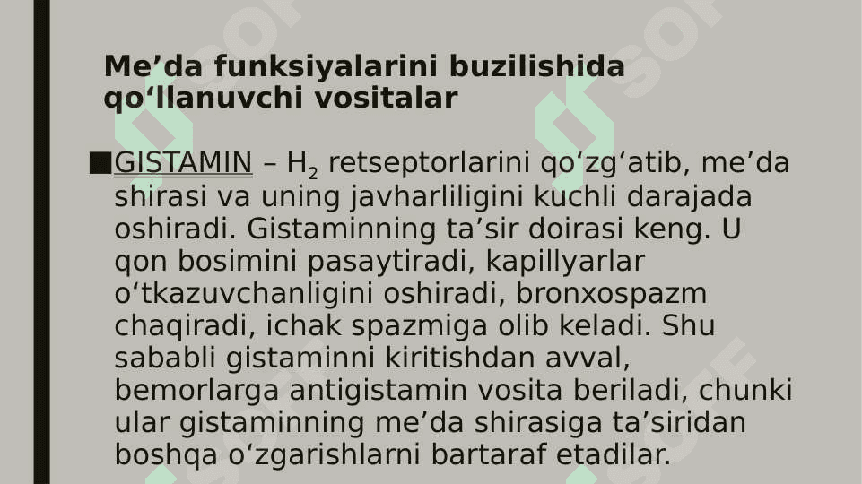 Me’da va ichak tizimiga ta’sir etuvchi vositalar 8
