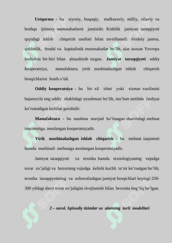IJTIMOIY-IQTISODIY  TIZIMLAR VA MULKCHILIK MUNOSABATLARI 4