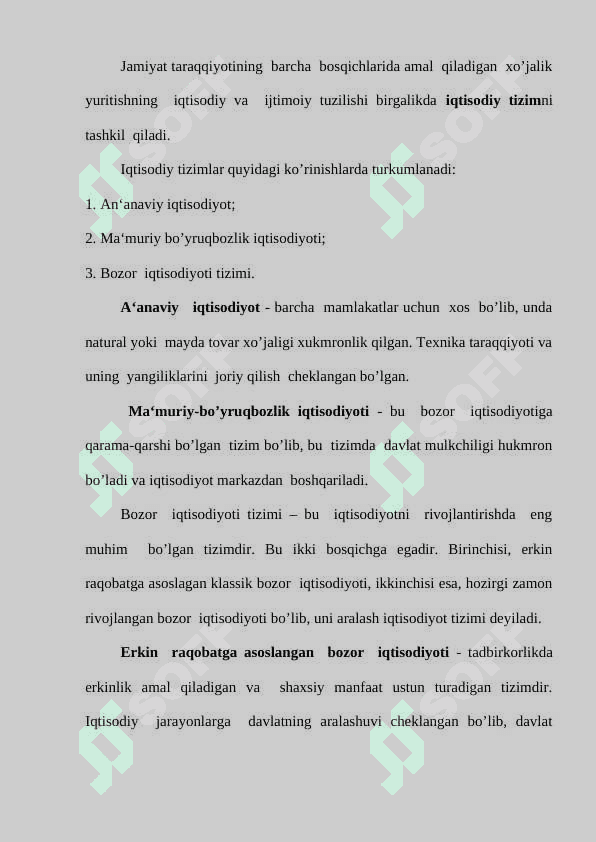 IJTIMOIY-IQTISODIY  TIZIMLAR VA MULKCHILIK MUNOSABATLARI 5