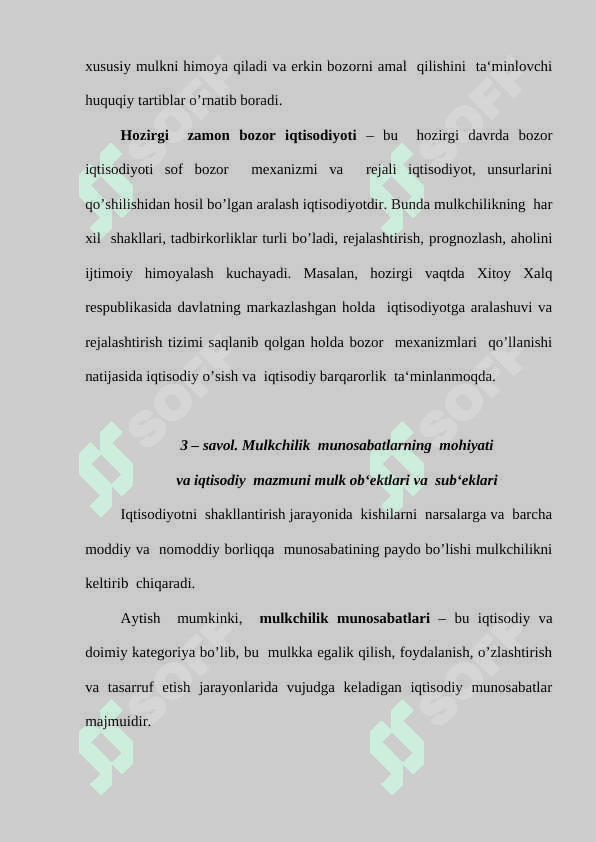 IJTIMOIY-IQTISODIY  TIZIMLAR VA MULKCHILIK MUNOSABATLARI 6
