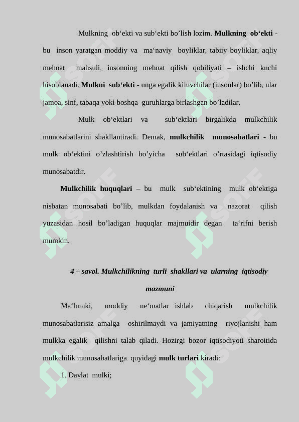IJTIMOIY-IQTISODIY  TIZIMLAR VA MULKCHILIK MUNOSABATLARI 8