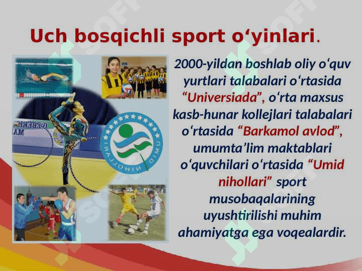 O‘zbekiston Respublikasida jismoniy tarbiya va sportning rivojlanishi 7
