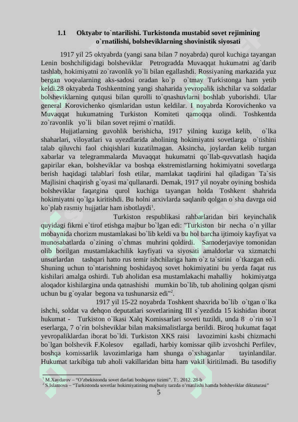 “TURKISTONDA BOLSHEVIKLAR HUKMRONLIGI VA UNING XONLIKLARGA TA’SIRI 5