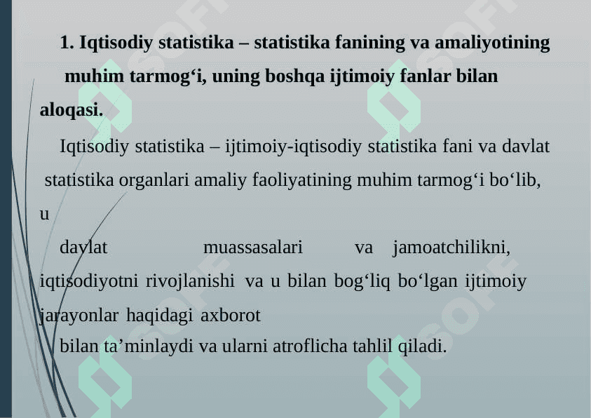 STATISTIKANING MAMLAKAT IQTISODIYOTINI  BOSHQARISHDAGI ROLI VA AHAMIYATI 2