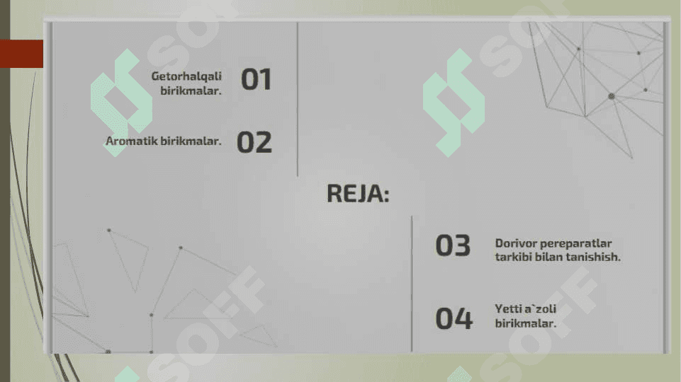 Dorivor preparatlar tarkibidagi yetti a'zoli aromatik birikmalar 2