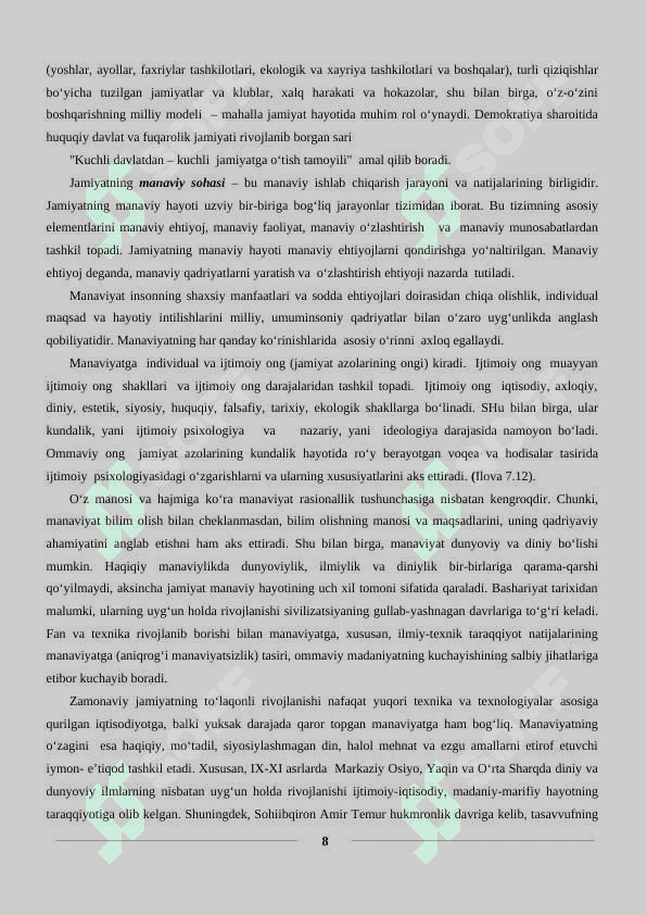 Tarixiy jarayonda jamiyatninng madaniy va manaviy qadriyatlari 8