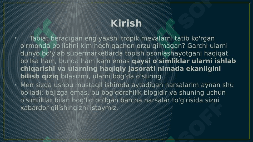 Tropik meva ekinlari 4