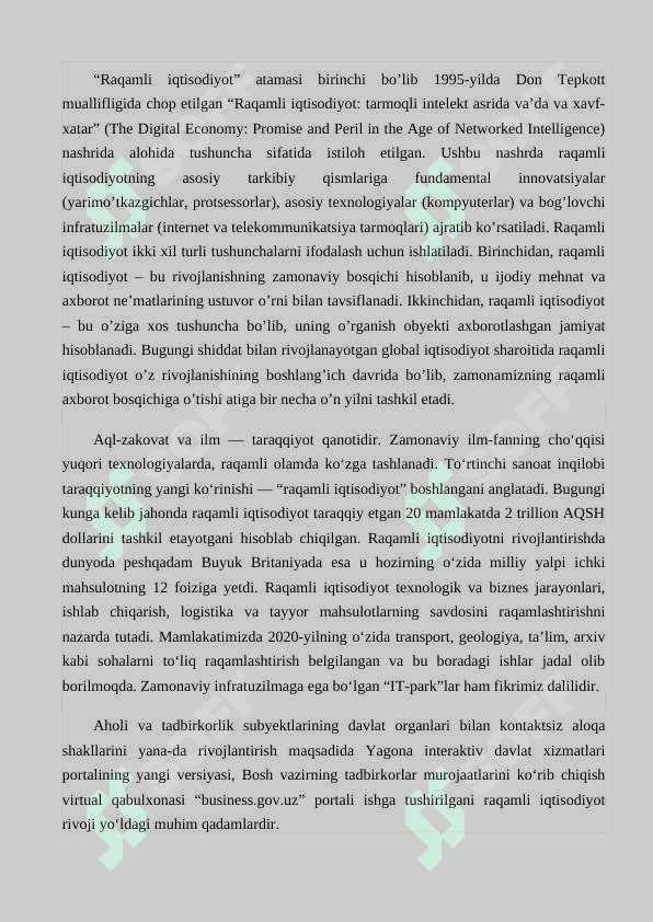 RAQAMLI IQTISODIYOTDA DAVLATINING RO'LI 8