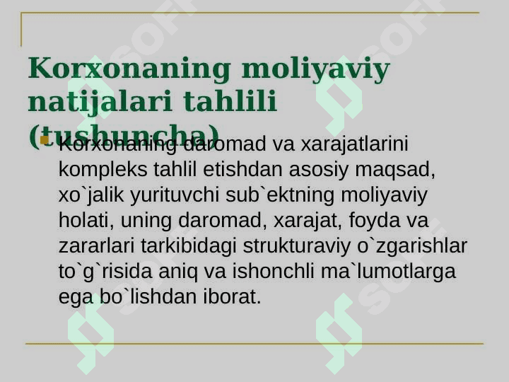 :” MOLIYAVIY NATIJALAR HISOBI 8