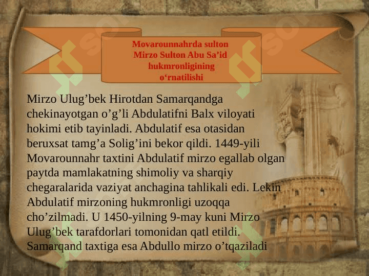 1447-1456 yillarda temuriylar davlatining siyosiy ahvoli 7