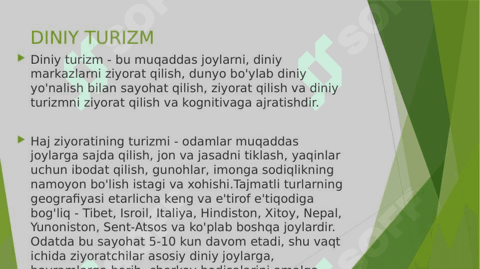 DINIY TURIZMNING MOHIYATI VA TURLARI 2