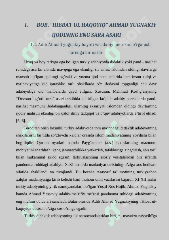 Ahmad Yugnakiyning Hibbat ul haqoyiq asarida insoniy sifatlarning ulug'lanishi 5