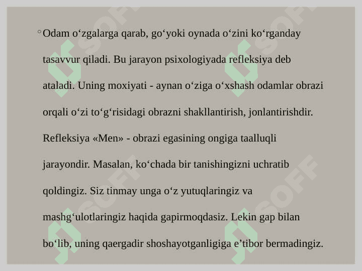 O'zini o'zi baholash. Men konsepsiyasi. O’z-o’ziga munosabat 7