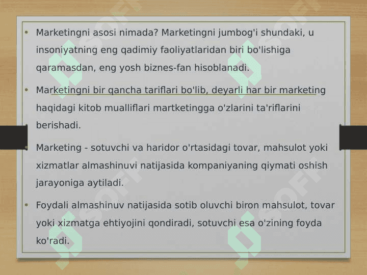 Marketing va uning rivojlanishi 2
