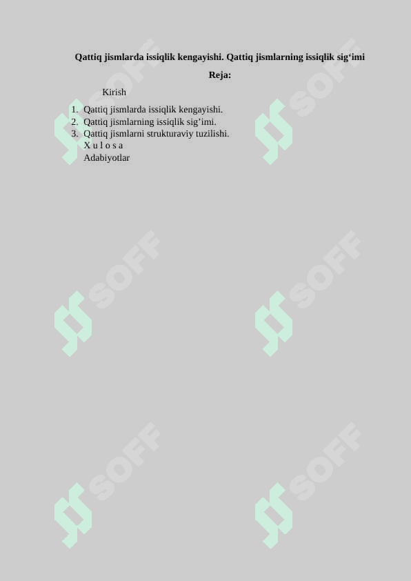 Qattiq jismlarda issiqlik kengayishi. Qattiq jismlarning issiqlik sig‘imi 2