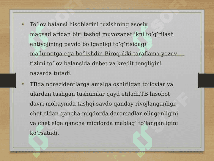 TO’LOV BALANSINING IQTISODIY TAHLILI 2