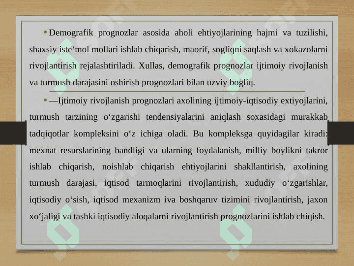 Demografik jarayonlarni prognozlash 3