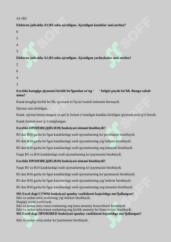 Informatika axborot texnologiyalaridan yakuniy uchun test talabalar uchun 7