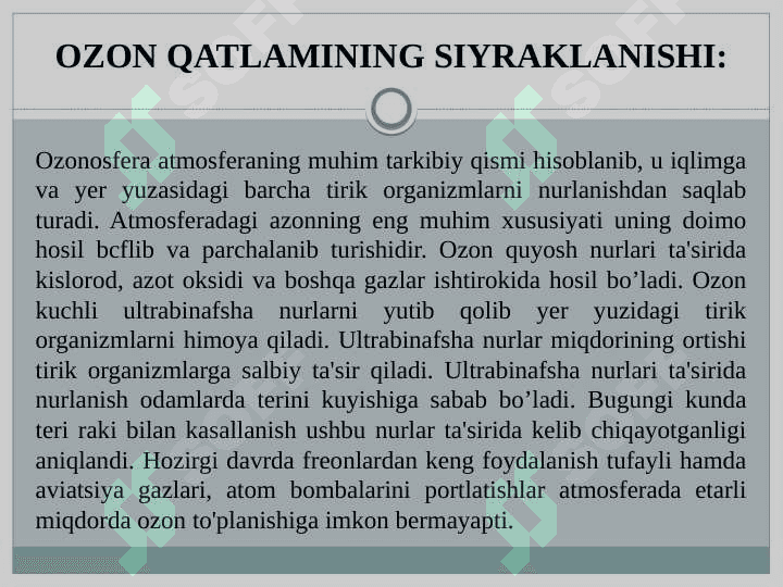 HOZIRGI ZAMON EKOLOGIK MUAMMOLARI 4