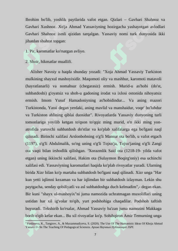 Ahmad Yassaviyning “ Devoni hikmat" kurs ishi 7