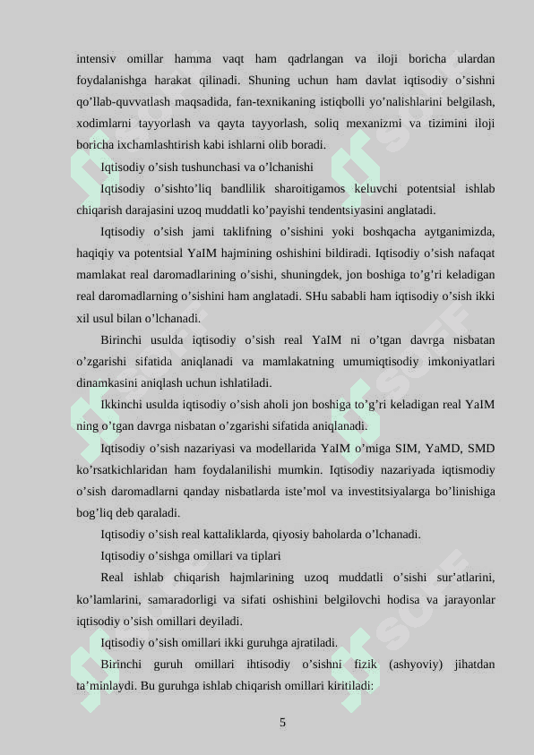 IQTISODIY RIVOJLANISH TO'G'RISIDAGI ASOSIY NAZARIYALAR 5
