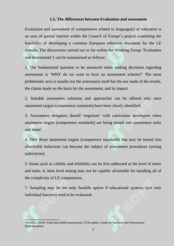 ASSESSING AND EVALUATING FOREIGN LANGUAGE 7